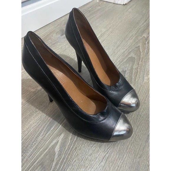 MRKT Black Pewter High Heels Size Euro 38 US 6.5 - Picture 2 of 7